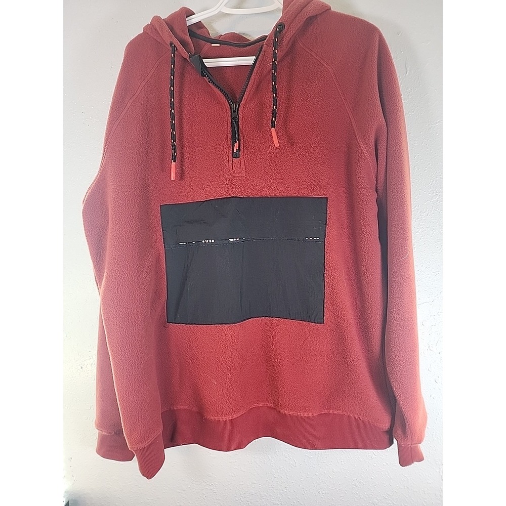 Myprotein MP Men's Keep Warm Hoodie in paprika fleece material. M/L